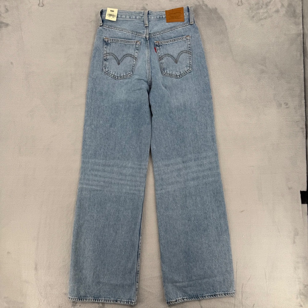 Levis Premium Ribcage Wide Leg Super High Rise Jeans Light Wash Women's 26x32 - Picture 12 of 16